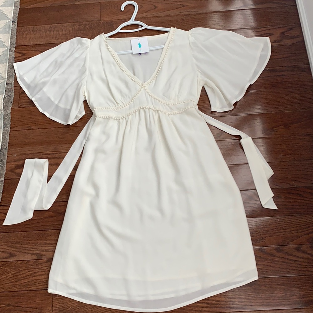 Off-White Seraphine Flutter Maternity Dress
